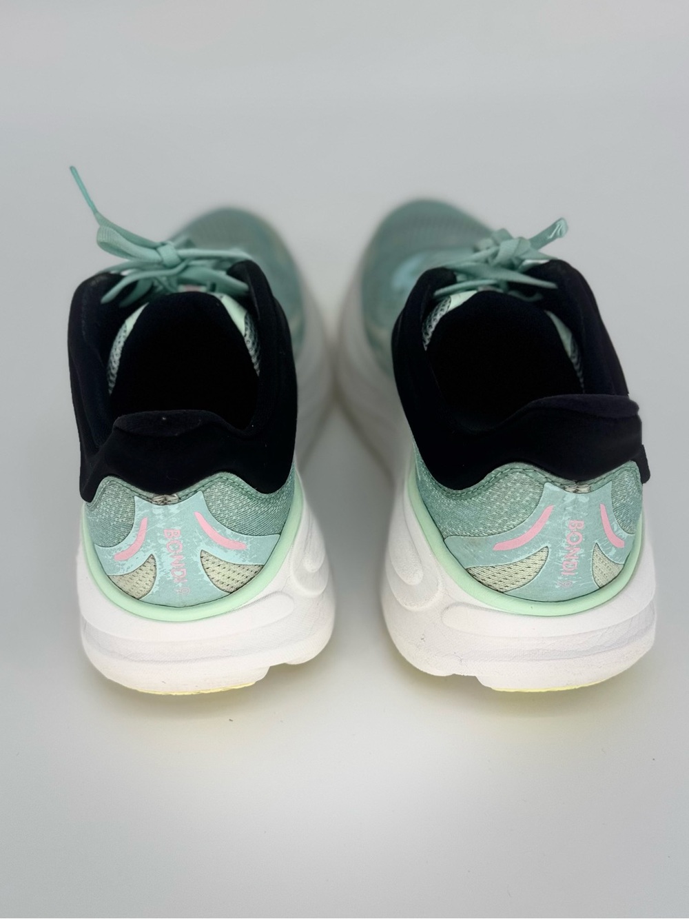 Hoka Women's Mint Green and Pink Running Shoes Size 11 - Picture 5 of 8